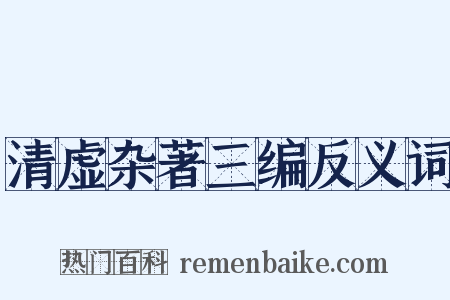 清虚杂著三编反义词是什么意思的图片
